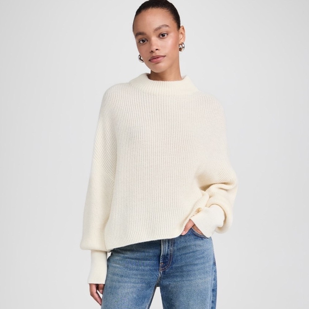 Closed Funnel Neck Cropped Sweater